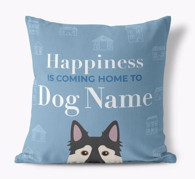 Happiness Is: Personalized {breedFullName} Canvas Pillow